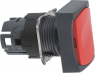 Drucktaster, unbeleuchtet, tastend, Bund rechteckig, rot, Frontring schwarz, Einbau-Ø 16 mm, ZB6DA4