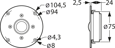 G 25 FFL 8 OHM VISATON Akustische Signalgeber Bild 2