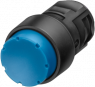Drucktaster, unbeleuchtet, tastend, Bund rund, blau, Einbau-Ø 16 mm, 3SB2000-0LF01