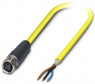 Sensor-Aktor Kabel, M8-Kabeldose, gerade auf offenes Ende, 3-polig, 5 m, PVC, gelb, 4 A, 1406062