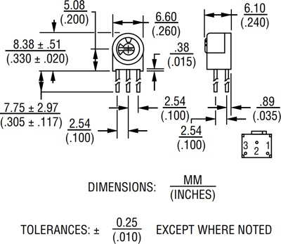 PV32N102A01B00 Bourns Electronics GmbH Trimmpotentiometer Bild 2