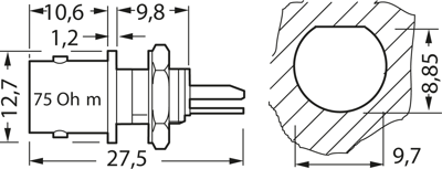 B 94KIG/75 MONTIERT Koaxialsteckverbinder