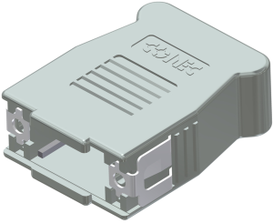 D-Sub Steckverbindergehäuse, Größe: 1 (DE), gerade 180°, abgewinkelt 90°, Kabel-Ø 8,5 mm, ABS, silber, 16-001750E