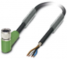 Sensor-Aktor Kabel, M8-Kabeldose, abgewinkelt auf offenes Ende, 4-polig, 10 m, PUR, schwarz, 4 A, 1521999