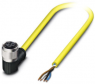 Sensor-Aktor Kabel, M12-Kabeldose, abgewinkelt auf offenes Ende, 4-polig, 10 m, PVC, gelb, 4 A, 1406248