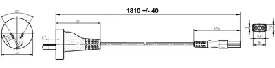 SAA/2-H05VVH2F2X075-C7/1,80M SW9005 FELLER Netzkabel