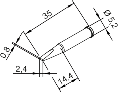 0102CDLF24L/10 Ersa Lötspitzen, Entlötspitzen und Heißluftdüsen Bild 2