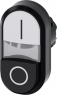 Doppeldrucktaster, beleuchtbar, tastend, Bund oval, weiß/schwarz, Einbau-Ø 22.3 mm, 3SU1001-3BB61-0AK0