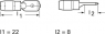 Flachstecker, 6,3 x 0,8 mm, L 22 mm, isoliert, gerade, blau, 1,5-2,5 mm², AWG 16-14, 35259.000.000