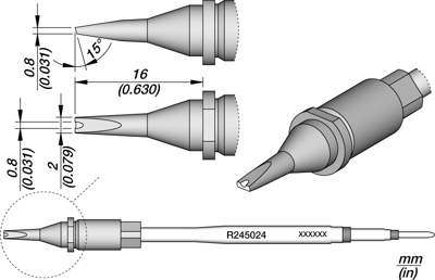 R245024 JBC Soldering tips, desoldering tips and hot air nozzles