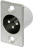 XLR-Einbaustecker, 3-polig, versilbert, Metall, NC3MP