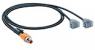 Sensor-Aktor Kabel, M12-Kabelstecker, gerade auf Ventilsteckverbinder DIN form C, 5-polig, 0.3 m, PUR, schwarz, 4 A, 43795