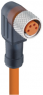 Sensor-Aktor Kabel, M8-Kabeldose, abgewinkelt auf offenes Ende, 4-polig, 2 m, PUR, orange, 4 A, 9716