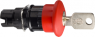 Drucktaster, unbeleuchtet, Bund rund, rot, Frontring silber, Einbau-Ø 16 mm, ZB6AS934