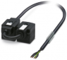 Sensor-Aktor Kabel, Ventilsteckverbinder DIN form A auf offenes Ende, 4-polig, 10 m, PUR/PVC, schwarz, 4 A, 1458017