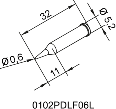 0102PDLF06L/SB Ersa Lötspitzen, Entlötspitzen und Heißluftdüsen Bild 2