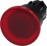 Pilzdrucktaster, beleuchtbar, rastend, Bund rund, rot, Einbau-Ø 22.3 mm, 3SU1001-1BA20-0AA0