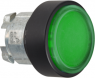 Drucktaster, unbeleuchtet, tastend, Bund rund, grün, Frontring schwarz, Einbau-Ø 22 mm, ZB4BP3837
