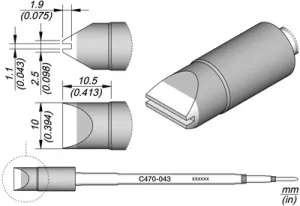 C470043 JBC Soldering tips, desoldering tips and hot air nozzles