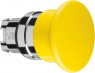 Drucktaster, unbeleuchtet, tastend, Bund rund, gelb, Frontring silber, Einbau-Ø 22 mm, ZB4BC5