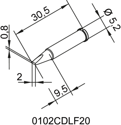 0102CDLF20/SB Ersa Lötspitzen, Entlötspitzen und Heißluftdüsen Bild 2