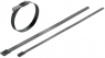Kabelbinder, Edelstahl, (L x B) 100 x 4.6 mm, Bündel-Ø 20 bis 25 mm, silber, -80 bis 150 °C