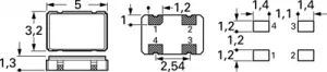 O- 14,745600M-AQO 5032-50-3,3-E-T/TR Auris Oszillatoren