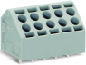 Leiterplattenklemme, 10-polig, RM 5 mm, 0,2-1,5 mm², 14 A, Push-in Käfigklemme, grau, 816-110