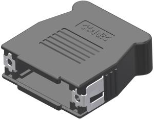 D-Sub Steckverbindergehäuse, Größe: 2 (DA), gerade 180°, abgewinkelt 90°, Kabel-Ø 10 mm, ABS, schwarz, 16-001820E