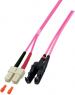 LWL-Patchkabel, E2000 auf SC-Duplex, 1 m, OM4, Multimode 50/125 µm