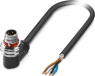 Sensor-Aktor Kabel, M12-Kabelstecker, abgewinkelt auf offenes Ende, 4-polig, 5 m, PUR, schwarzgrau, 4 A, 1476846