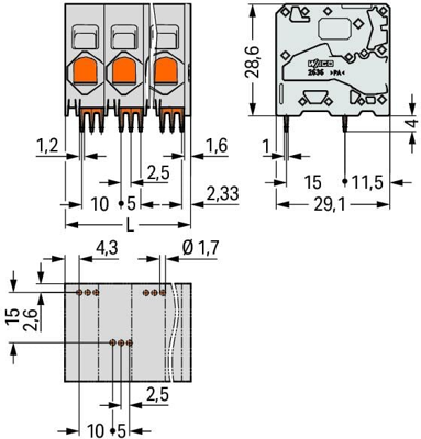 2636-1102/020-005 WAGO PCB Terminal Blocks Image 2