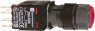 Drucktaster, beleuchtbar, rastend, 1 Öffner, Bund rund, rot, Frontring schwarz, Einbau-Ø 16 mm, XB6AF4B2B