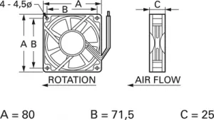 D08 T24 HWS TRACO POWER Axiallüfter