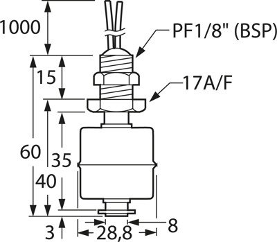 SSF22X100 Cynergy3 Float Switches, Flow Sensors Image 2