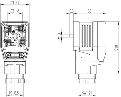 933031100 Hirschmann Automation and Control Ventilsteckverbinder Bild 3