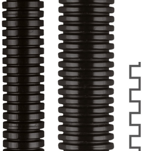 Wellschlauch, Innen-Ø 6 mm, Außen-Ø 10 mm, BR 15 mm, Polyamid, schwarz