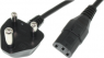 Geräteanschlussleitung, Südafrika, Stecker Typ M, abgewinkelt auf C13-Kupplung, gerade, H05VV-F3G1,0mm², schwarz, 2.5 m