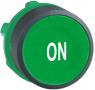 Drucktaster, unbeleuchtet, tastend, Bund rund, grün, Frontring schwarz, Einbau-Ø 22 mm, ZB5AA341