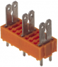 Leiterplattenklemme, 4-polig, RM 10 mm, 0,2-2,5 mm², 15 A, Flachstecker, orange, 9500770000