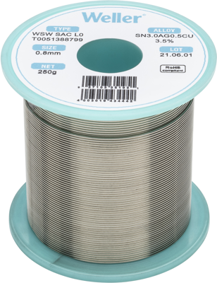 WSW SAC L0 0,8MM 250G Weller Solder Wires Image 1