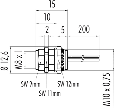 76 6618 1111 00003-0200 binder Sensor-Aktor Kabel Bild 2