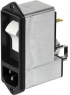 IEC-Eingangsfilter-C14, 50 bis 60 Hz, 10 A, 250 VAC, Flachstecker 6,3 mm, 3-124-290
