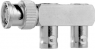 Koaxial-Adapter, 50 Ω, BNC-Stecker auf 2 x BNC-Buchse, T-Form, 100023581