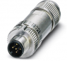 Stecker, M12, 5-polig, Push-in, Schraubverriegelung, gerade, 1424670