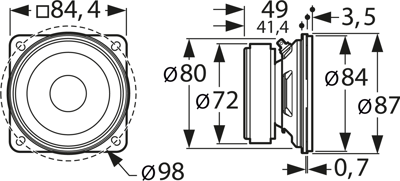 SL 87 FE 8 OHM VISATON Akustische Signalgeber Bild 2