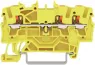 3-Leiter-Durchgangsklemme, Federklemmanschluss, 0,25-4,0 mm², 1-polig, 24 A, 8 kV, gelb, 2202-1306