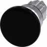 Pilzdrucktaster, unbeleuchtet, tastend, Bund rund, schwarz, Einbau-Ø 22.3 mm, 3SU1050-1BD10-0AA0