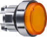 Drucktaster, beleuchtbar, rastend, Bund rund, orange, Frontring silber, Einbau-Ø 22 mm, ZB4BH53