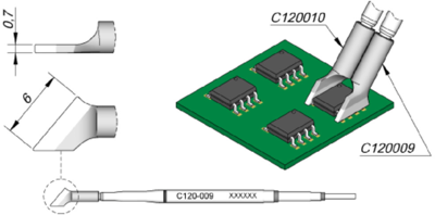 C120009 JBC Lötspitzen, Entlötspitzen und Heißluftdüsen